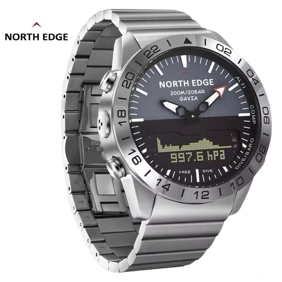 North Edge GAVIA 200M Military Army & Diving Watch. Höhenmesser, Kompass, S.Stahl - Bild 2 von 4