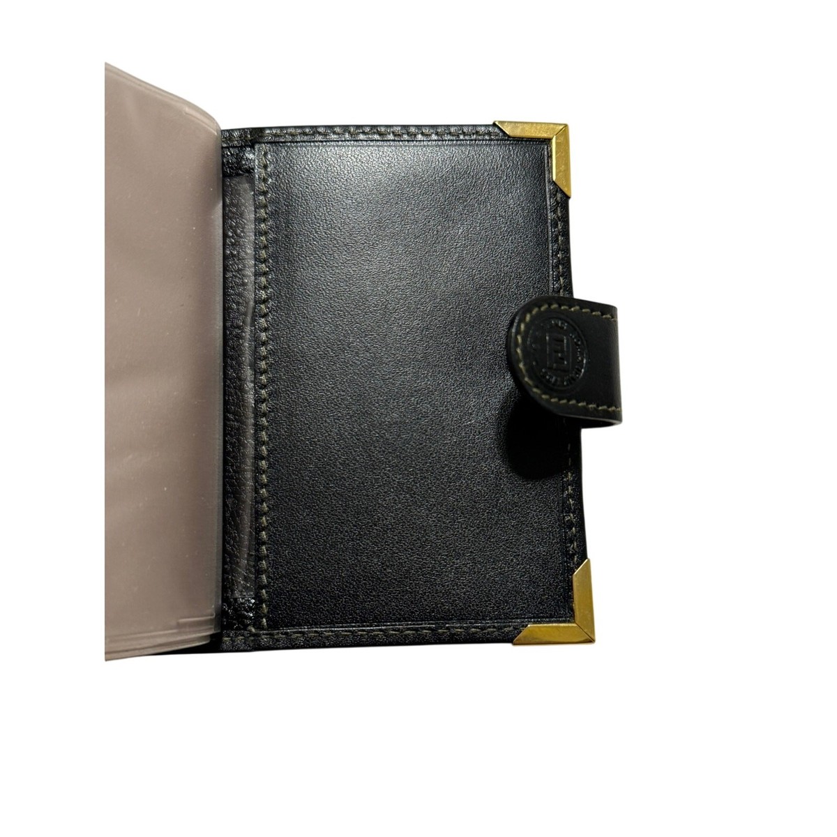 FENDI Vintage Zucca Bifold Snap Wallet Compact FF Logo Brown