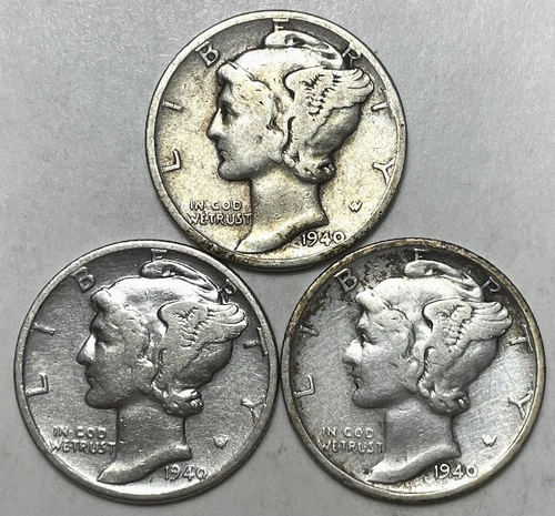 Photo of a 1940-D Mercury Dime from an eBay listing that sold on Jul 20, 2026