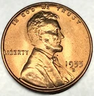 1955-S Lincoln Wheat Cent Penny GEM RD BU From an Original Bank Roll - 2291