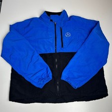 Mercedes Benz Vintage Embroidered Logo Mens XL Colorblock Full Zip Nylon Jacket