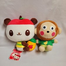 Peluche vintage 2007 Sanrio Japón pandapple panda y mono Monkichi 10"" raro