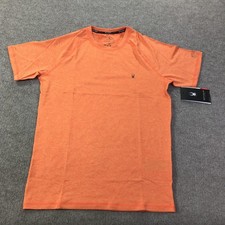 Spyder Rash Guard Shirt Mens Small Orange UPF 30 Surf Swim Quick Dry Sun Tee
