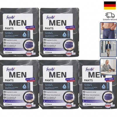 6 x 8 Pants | facelle diskret MEN Pants Gr. L Saugstark & sicher Geruchsschutz