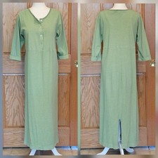 VTG Fresh Produce Full Length Maxi Dress with Henley Neckline 100 Cotton Sz Lg