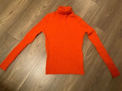 Escada Sport Damen Ripppullover - Größe M - Orange - Merinowolle - Makellos