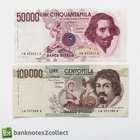 ITALY: Set of 2 Italian Lira Banknotes.