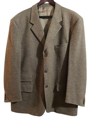 Caesars International Men s Blazer Brown Tasmanian Wool Cashmere  IT 56R/US 46R