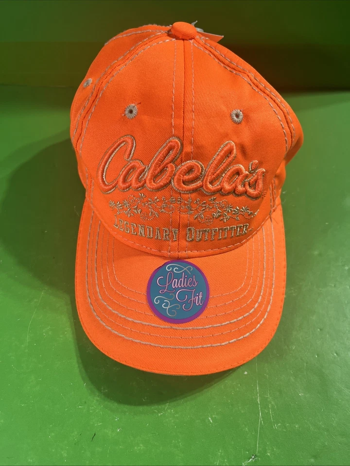 Cabela's Legendary Outfitters Orange Ladies Cap Hat Embroidered Logo New - Image 2 of 4