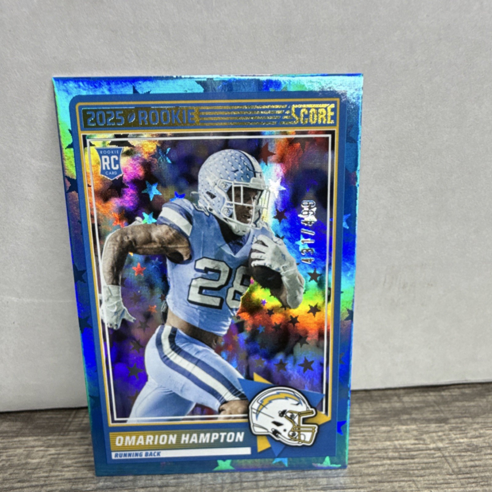 Panini Score 2025 Omarion Hampton Rookie Stars #37 /499 Tar Heels Chargers