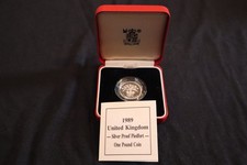 1989 United Kingdom Silver Proof £1 Pound UK with COA and original box