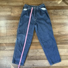 VTG U R FREE High Waist Pinstripe Jeans Women's 34 Blue Denim 100% Cotton #7022