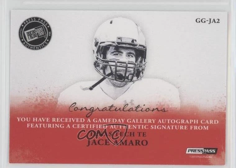 2014 Press Pass Gameday Gallery Gold /99 Jace Amaro #GG-JA2 Rookie Auto RC - Image 2 of 2