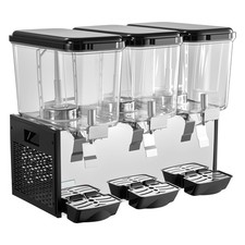 Uimoso Commercial Beverage Dispenser 18L x 3 Tanks for Cold Drinks and Juices