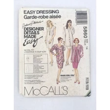 Vintage Pattern Sewing Crafts Hobby McCalls 5860 Size 14 Tunic Dress Jacket 1992
