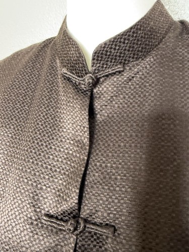 SHANGHAI TANG Silk Jacket Shirt Mandarin Collar Knot toggle Buttons UK 10 - Picture 2 of 10