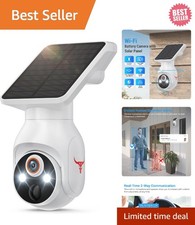 Solar Panel Powered Security Camera 1080p WiFi Camera with Night Vision Motion