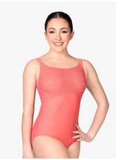 NWT Womens Camisole Lace Overlay Black Dance Leotard BT5510 Retails 50 A8