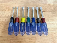 CRAFTSMAN 7 Piece Nut Driver Set SAE 3/16" to 1/2” USA 41971-41977 Clear - New!