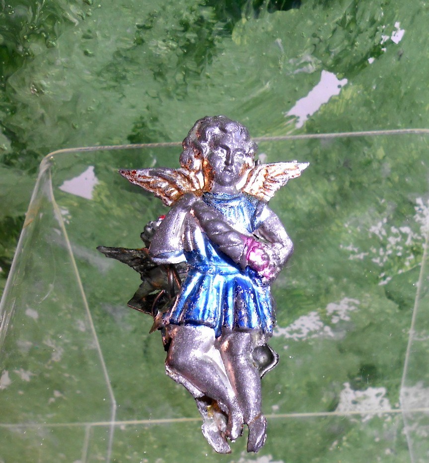 Victorian Germany Tree 2-Sided Figural Candle Clip Holder- Angel, 2 3/4"  #G