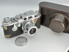 Leica IIIF Red Dial 35mm Film Rangefinder w/ 50mm 3.5 Red Scale Lens-Shutter Slo