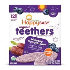 Teething Wafers, Blueberry Purple Carrot, 6 Pack of 12 Count, Organic Snack