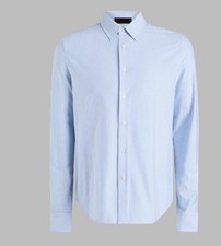 G FORE Mens Blue Pinstripes Long Sleeve Dress...