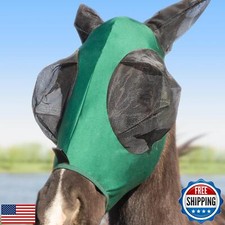 Stretchy Menjo Outdoors Horse Fly Mask with Ears, UV Protection for Horses, B