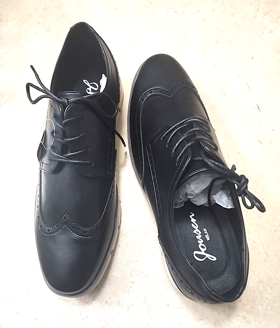 SAOLA Scarpe eleganti Jou uomo nere stringate pelle casual punta ala nuove senza scatola