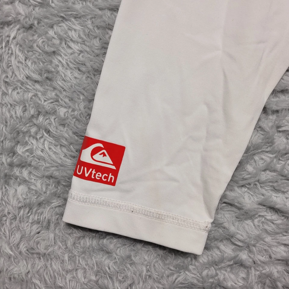 Camisa de surf Quicksilver juvenil grande branca pulôver tecnologia UV manga longa - mancha - Imagem 3 de 4