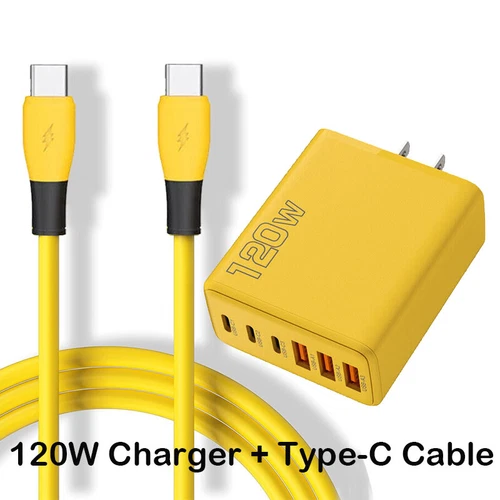 120W Fast Type C Wall Charger , 5-In-1 Fast Cable For Motorola Moto G 2025/2024 - Picture 24 of 35