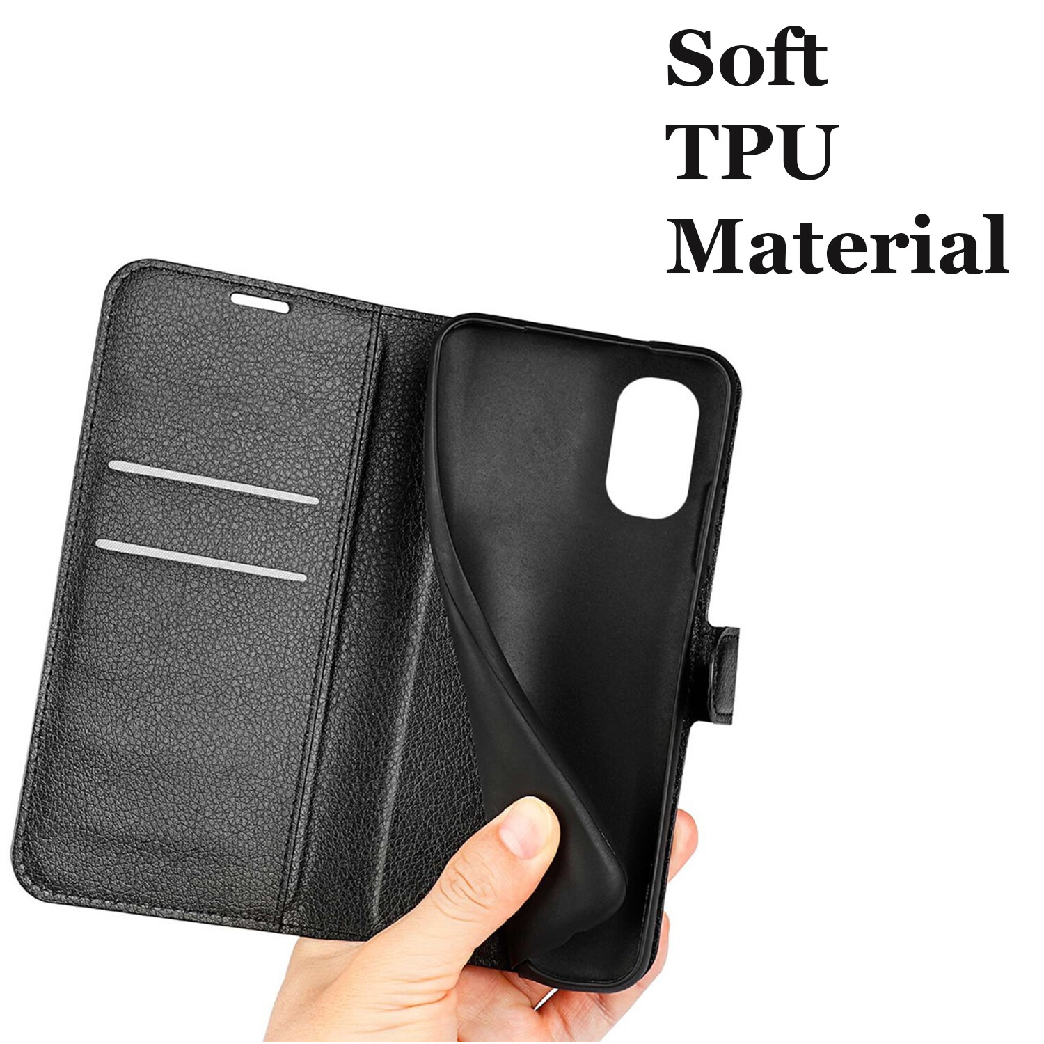 Case for Moto E13 2023, PU Leather Flip Kickstand Motorola G13