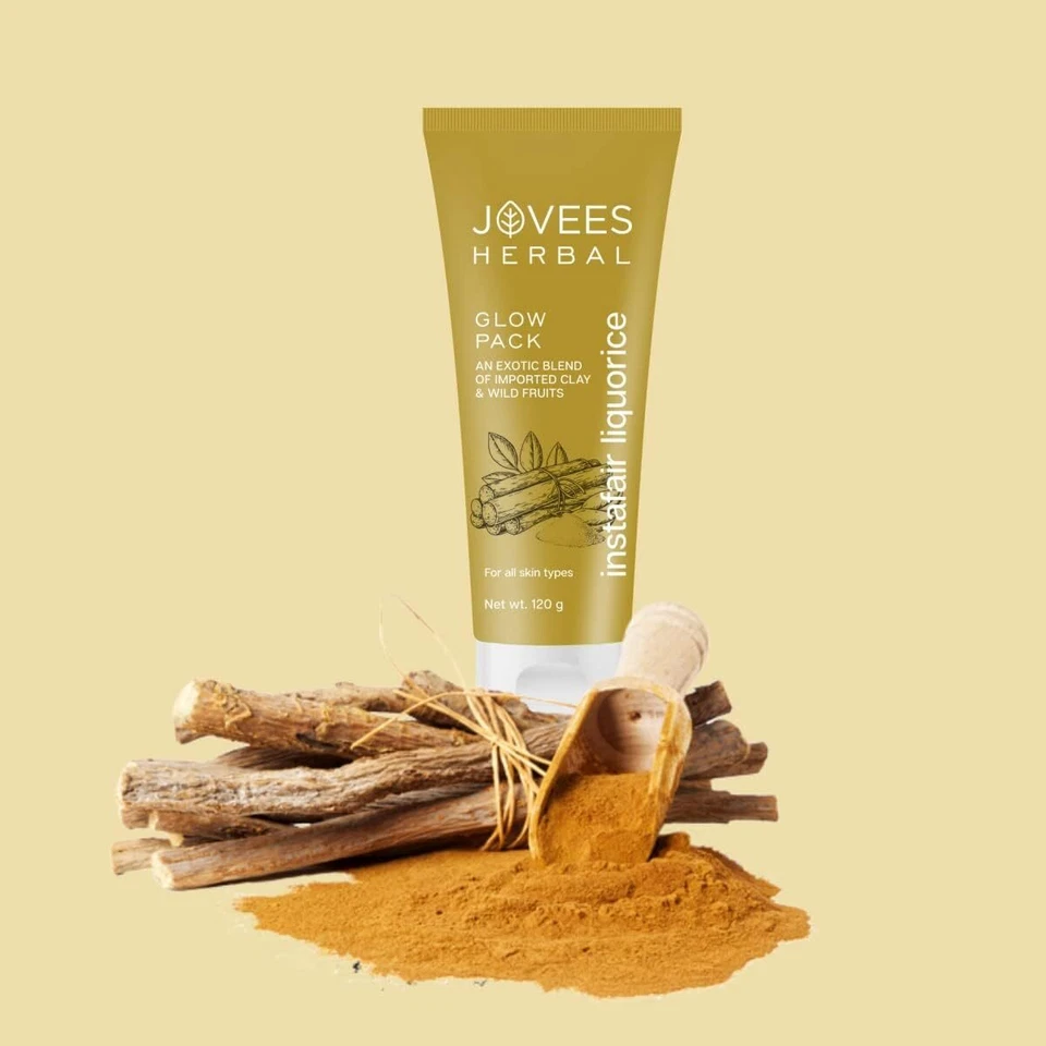 Jovees Herbal Instafair Liquorice Glow Face Pack For All Skin Types 120gm - Image 3 of 4