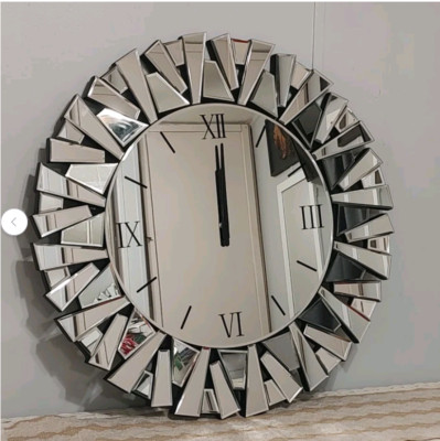 Flurspiegel Hängespiegel Wanduhren Wandspiegel für Wohnzimmer Deko 60cm  Modern