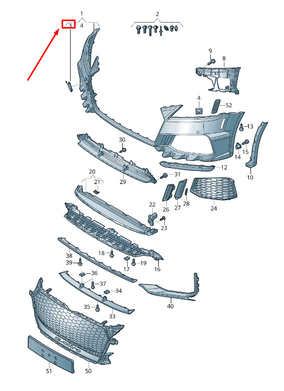 Cache d'œillet de remorquage pour pare-chocs avant Audi TT FV 8S0807241Bgru