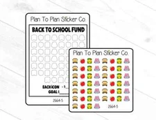 2664-5~~Back To School Fund Savings Plan Planner Stickers.
