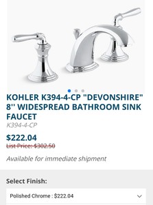 Kohler Devonshire K 394 4 Cp Polished Chrome 8 Inch Widespread