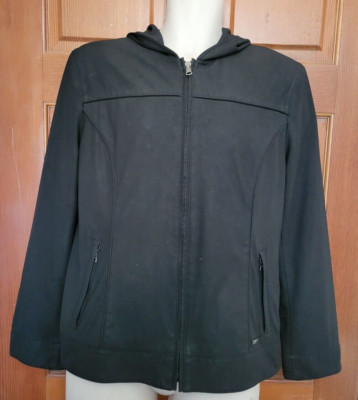 Esprit Vintage Hooded Jacket Men Medium, Black, Inside pocket, Full Zip