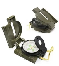 Qty 2 Lensatic Compasses Military Camping Hiking Army Style Survival
