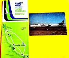 Wings West Timetable December 18 1980 + Wings West METRO III Postcard