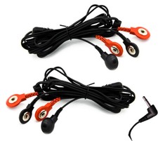 Leads for TENS/EMS Machines 2.5mm Connection 4-Stud Connectors 1 Pair Red/Black