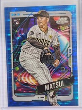 Yuki Matsui 2024 Topps Cosmic Chrome BLUE MOON REFRACTOR RC card #d 28/99 Padres