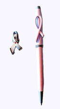 AVON Breast Cancer Awareness Metallic Pink Ribbon Set (EUC - Pen Needs Refill)