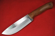Fiddleback Forge Camp Knife by Andy Roy .195" 01 Blade, Canvas Bolstered Burlap