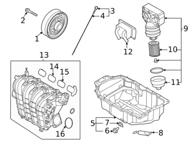 Genuine/OEM 284112B600 GASKET-INTAKE MANIFOLD (multiple models)