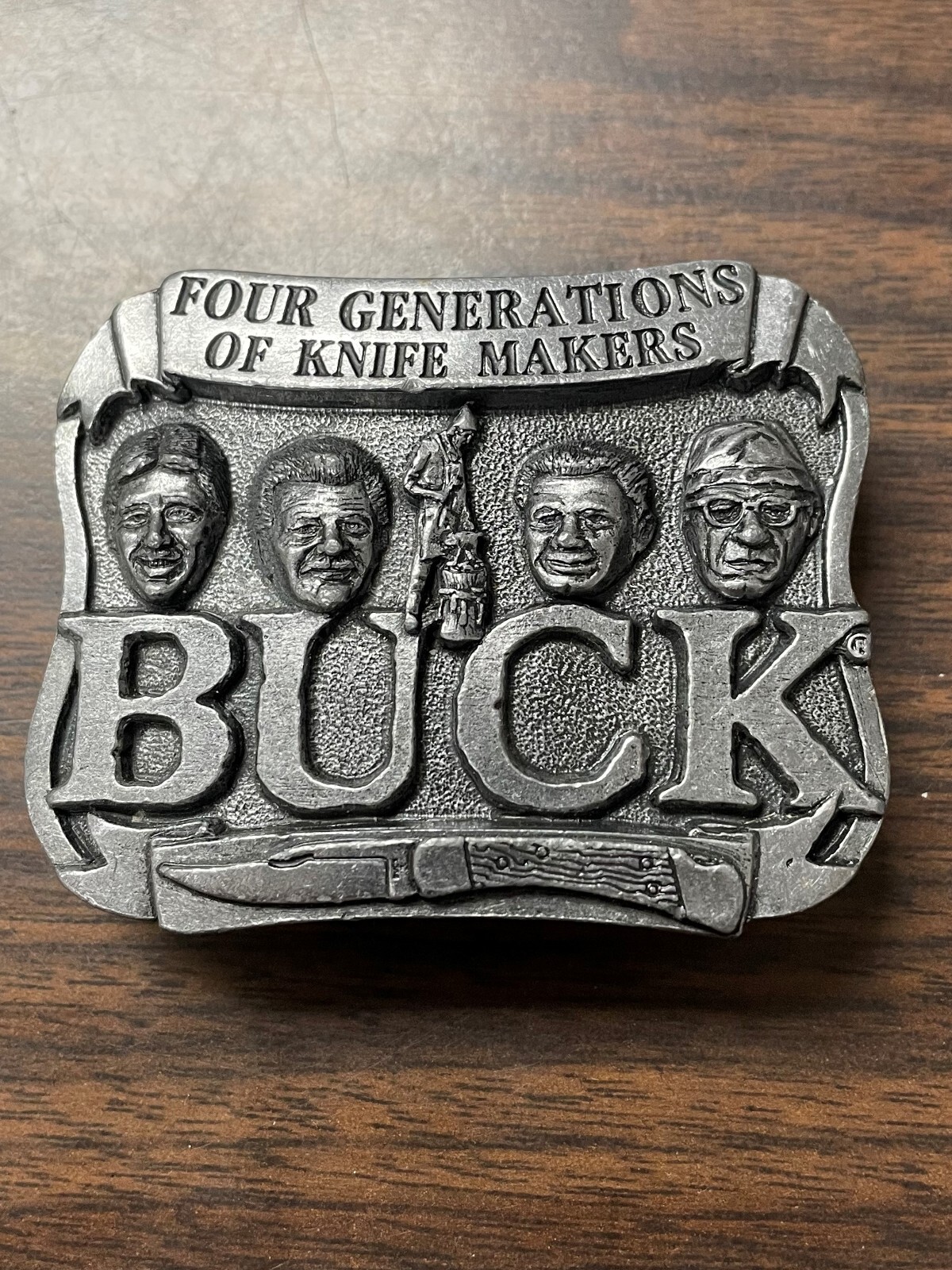 Vintage Four Generations of Knife Makers Buck Knives Belt Buckle eBay
