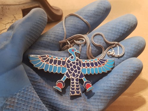 Raro Antiguo Antiguo Egipto Collar Percha Precioso Horus Falcon2480BC - Imagen 11 de 24
