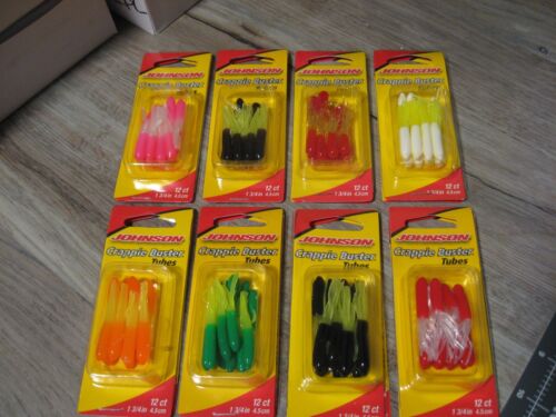 Johnson Crappie Buster Tubes 1.75" Soft Fishing Baits 12 Per Pack Choose Colors - Picture 1 of 19