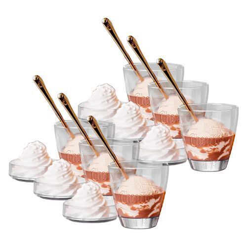 NEU Chocomel - Glas, Schale und Löffel - 6er-Set Komlettset 18 Tlg.