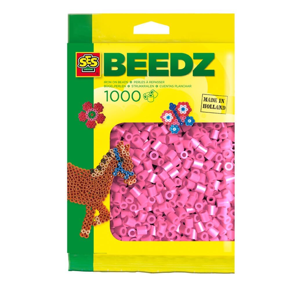 SES Creative Iron On Beads, Pink, 1000-Pack